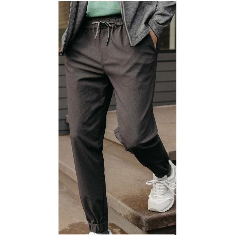 Men's Wool& Prince Stretch Tech Jogger Pants - Black Dark Gray